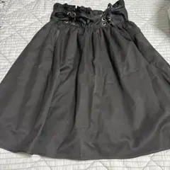 abc une face 編み上げリボン 黒 スカート