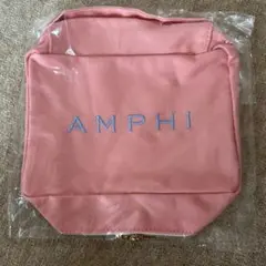 AMPHI 刺繍ロゴ ポーチ ピンク