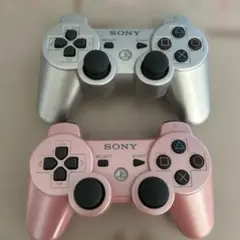 動作未確認　DUALSHOCK 3 コントローラー シルバー ピンク 2色セット