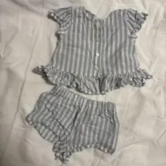 H&M ストライプ ブラウス&ショートパンツセット