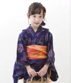 デビロック　浴衣　花火柄　140サイズ　サンダル付き
