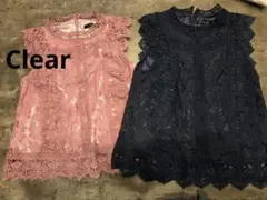 Clear ノースリーブ　レース 　クリア
