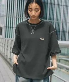 PENNEYS THE FOX ワッペン刺繍 配色ステッチ ワッフル半袖Tシャツ