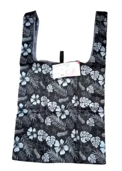【新品】エコバッグ Lサイズ フラワー防水＆幅広持ち手　特大なのにコンパクト収納