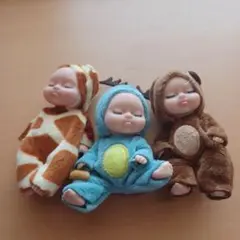 動物コスチュームの人形3体セット