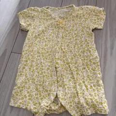 花柄ロンパース 70-80cm 綿100% 西松屋　黄色