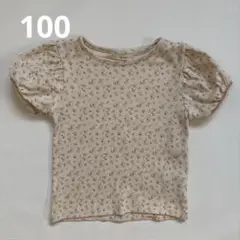 islebebe 花柄パフスリーブ 半袖シャツ 100