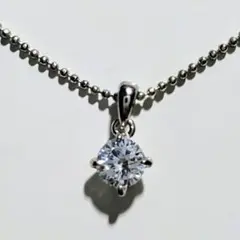 シルバー ダイヤモンド風ペンダントネックレス