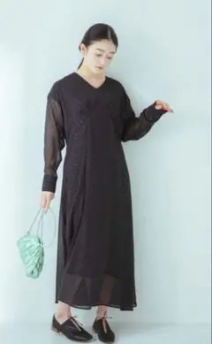 HEYUMM ラメジャガードワンピース