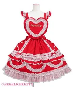 アンジェリックプリティ heart胸あて付スカート(無地) アカ