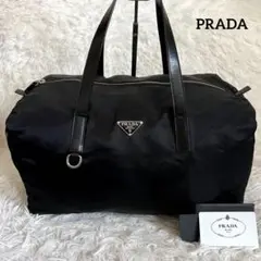 美品✨プラダ バッグ 三角プレート ナイロン レザー 黒 肩掛け 金具