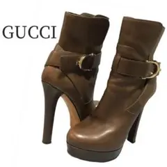 定価20万位 GUCCI グッチ バックル ショートブーツ ブーティ 37.5