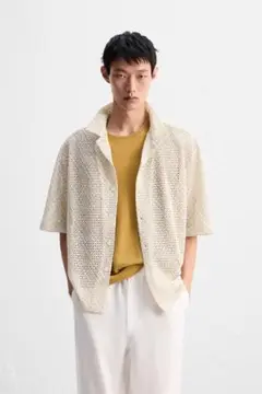 【新品未使用】ZARA カットアウト構造シャツ M