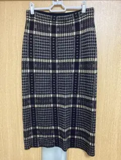 DRIES VAN NOTEN ドリス ニットスカート 総柄 ゴールド☓ブラック