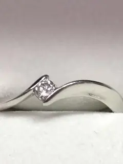 ジュエリーマキpt850ダイヤモンド今週お値下げリング0.09ct刻印