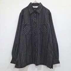 Lafon 27　ストライプシャツ　ブラック　レディース　フリーサイズ