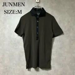 新品 ジュンメンJUNMEN カーキ 半袖シャツ ポロシャツ M