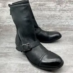 406【極美品】ARGIS レザーブーツ 黒 サイドジップ 41/約26cm)