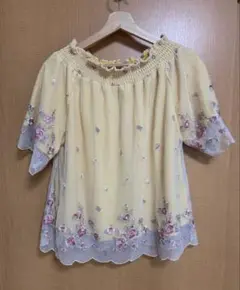 earth music&ecology 花柄刺繍レースカットソー サイズF
