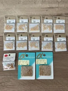 【未開封】ビーズアクセサリー　極小ビーズ材料13袋セット　ベージュ