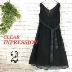 CLEAR IMPRESSION ノースリーブワンピース ブラックフェミニン