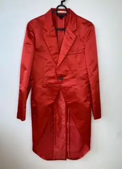 美品 コムデギャルソン 赤 ロング 燕尾 ジャケット