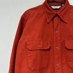 woolrich シャモアクロス　赤橙　シャツ