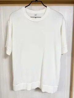 TAKEO KIKUCHI 半袖ニットTシャツ　白　タケオキクチ
