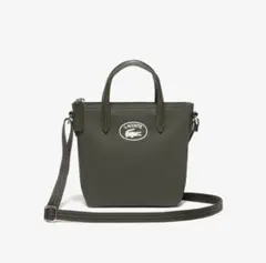 【美品】ラコステ トートポーチ/ショルバーバック カーキ