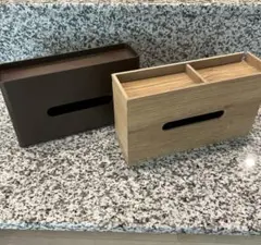 ティッシュボックス ブラウン・ナチュラル
