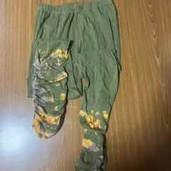 エスニック　オリーブグリーン タイダイ くしゅくしゅレギンス