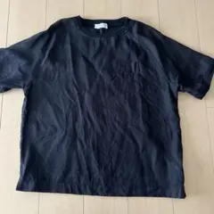 美品　リネン100% ラグラン袖ブラウス　黒