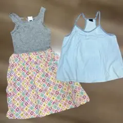 新品GAP kids120ノースリーブワンピースデニムAラインキャミソール２点