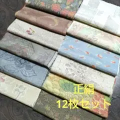 (T3) 正絹　白大島紬　十日町紬　小千谷紬　解き洗い　 12枚セット
