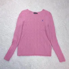 ポロラルフローレン ニット カシミヤ クルーネック ケーブル編 ピンク