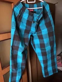 Supreme チェック柄パンツ ターコイズブルー・ブラック　PLAID