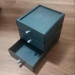 グレー 2段引き出し収納ボックス