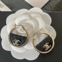 A382 CHANEL ヴィンテージ チャーム ピアス ココマーク