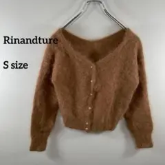 Rinandture ブラウンカーディガンサイズ2 アンゴラ65%混 a085④