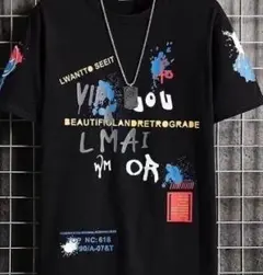 【目玉商品】ブラック　半袖　トレンド　お揃い　XL　格安　ユニセックス