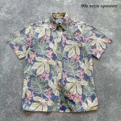 【reyn spooner】 90s レインスプーナー アロハシャツ リーフ柄