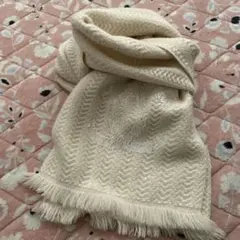 美品CHANEL完売品 スパンコール カシミヤ COCOマークマフラー 白