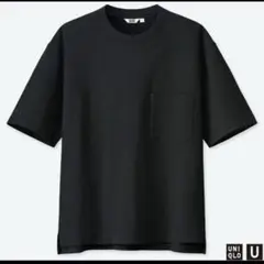 【美品】UNIQLO U 黒 オーバーサイズクルーネックT（半袖）　M