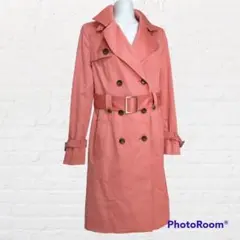 2143美品 Pinky u0026 Dianne トレンチコート38 綿 光沢感