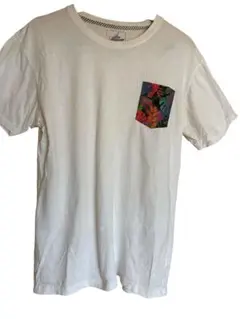 AHUY ホワイト フローラルポケット Tシャツ M