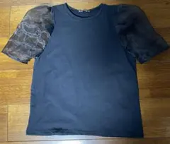 zara ザラ　シースルートップス シアートップス Tシャツ S ブラック