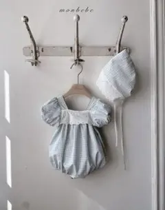 monbebe bear check ロンパース　L(12-24m)