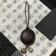 藻玉　も豆　バッグチャーム　根付　キーホルダー