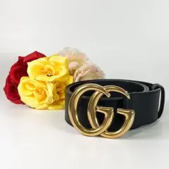✨極美品✨ グッチ GUCCI レザーベルト マーモントG カーフ 黒