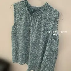 美品　アルファキュービック　11号　L 花柄ノースリーブブラウス